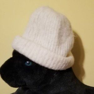 Wool knit hat, toque, roll up brim, vintage 80s, M, Denmark wool